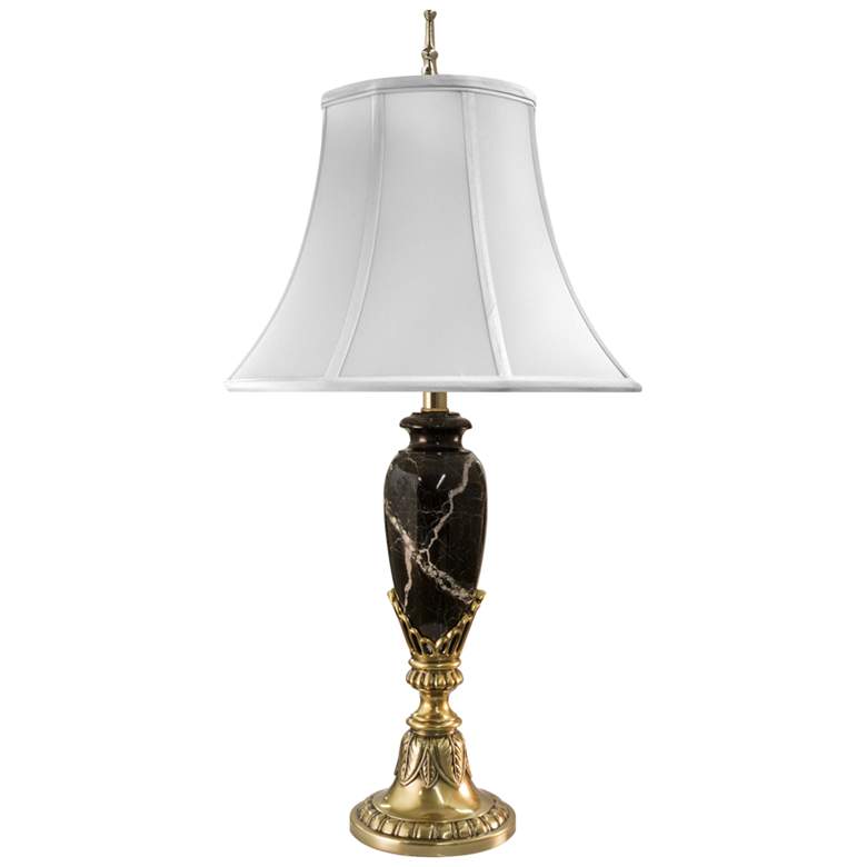 Image 1 Stiffel Malin 31" Brass and Black Marble Traditional Table Lamp