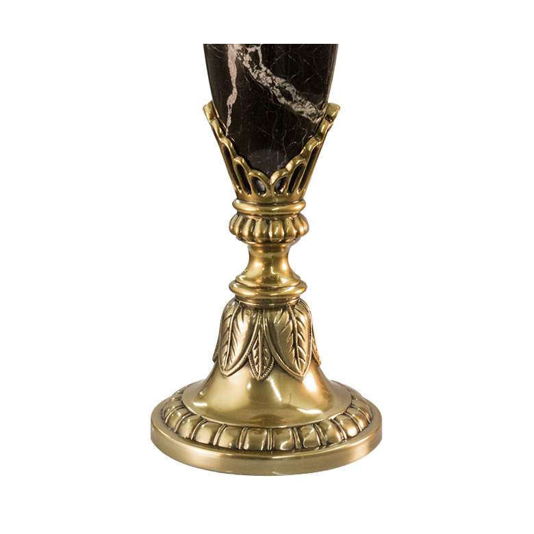 Image 2 Stiffel Malin 31" Brass and Black Marble Traditional Table Lamp more views