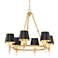 Stiffel Manhattan 30 1/4"W Burnished Brass and Black 6-Lt Chandelier