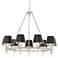 Stiffel Manhattan 37 1/2" 9-Light  Nickel and Black Shade Chandelier