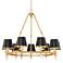 Stiffel Manhattan 37 1/2"W Burnished Brass and Black 9-Lt Chandelier