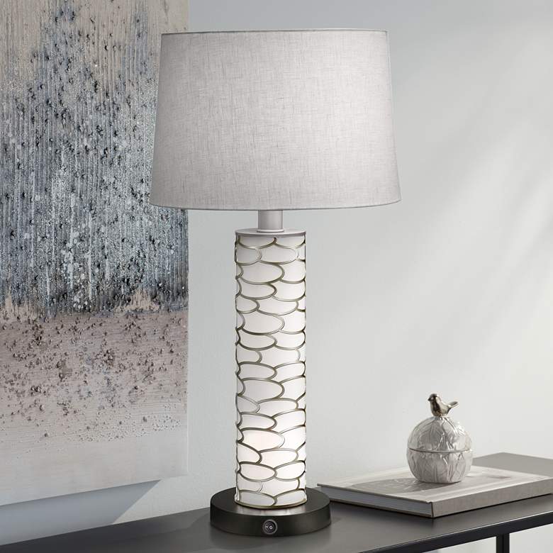 Image 1 Stiffel Marlin 29" High Powder-Coated Silver Zinc Table Lamp