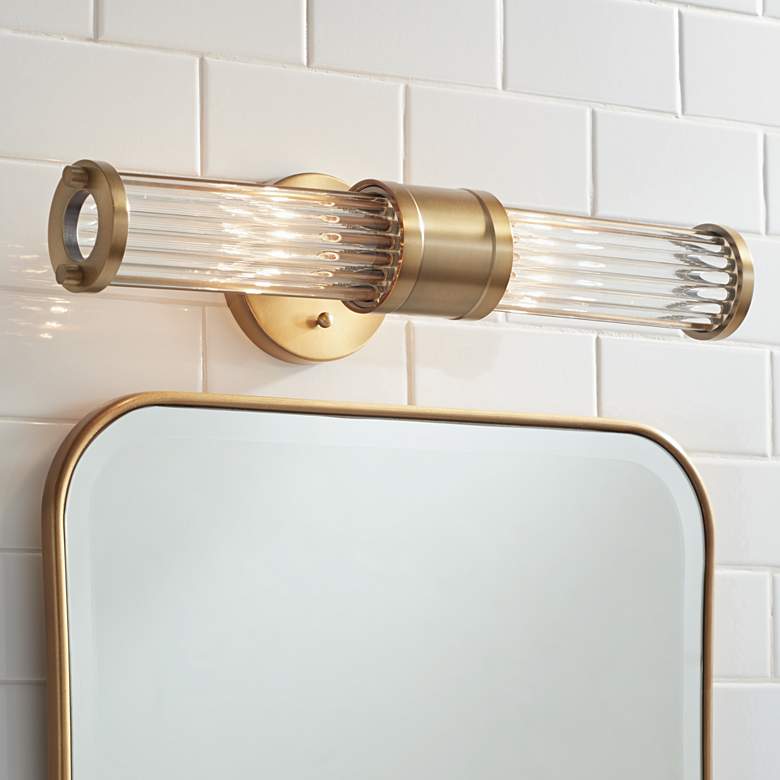 Image 1 Stiffel Medha 19 3/4"H Warm Brass 2-Light Wall Sconce