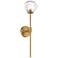 Stiffel Melvan 23 1/2" Wide Golden Bronze Ice Glass Wall Sconce