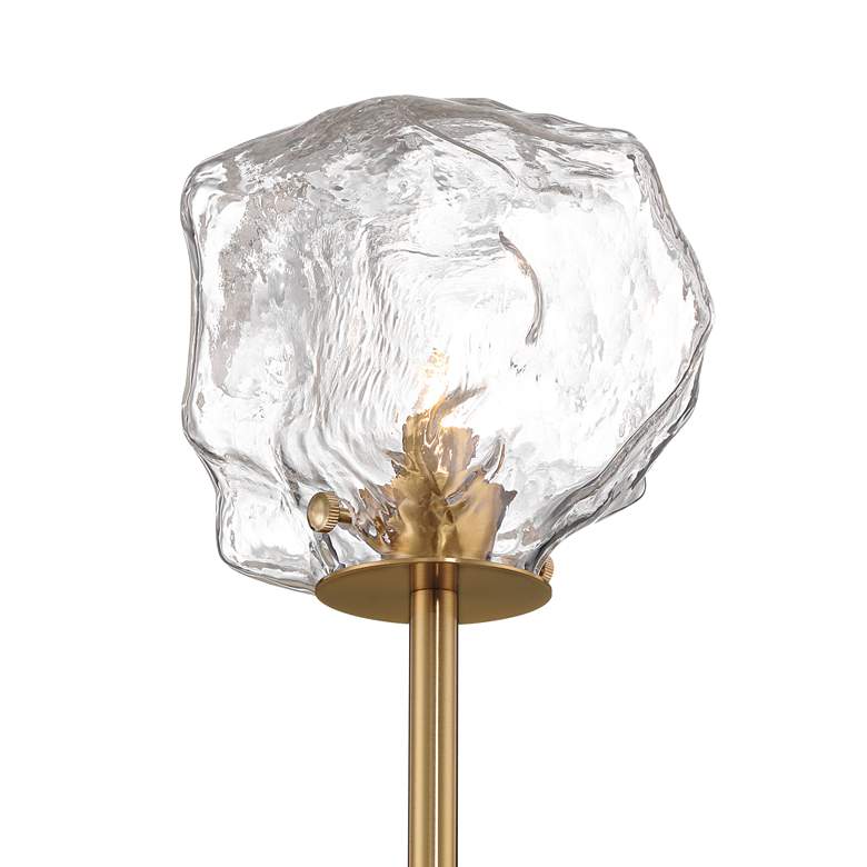 Image 4 Stiffel Melvan 23 1/2" Wide Golden Bronze Ice Glass Wall Sconce more views