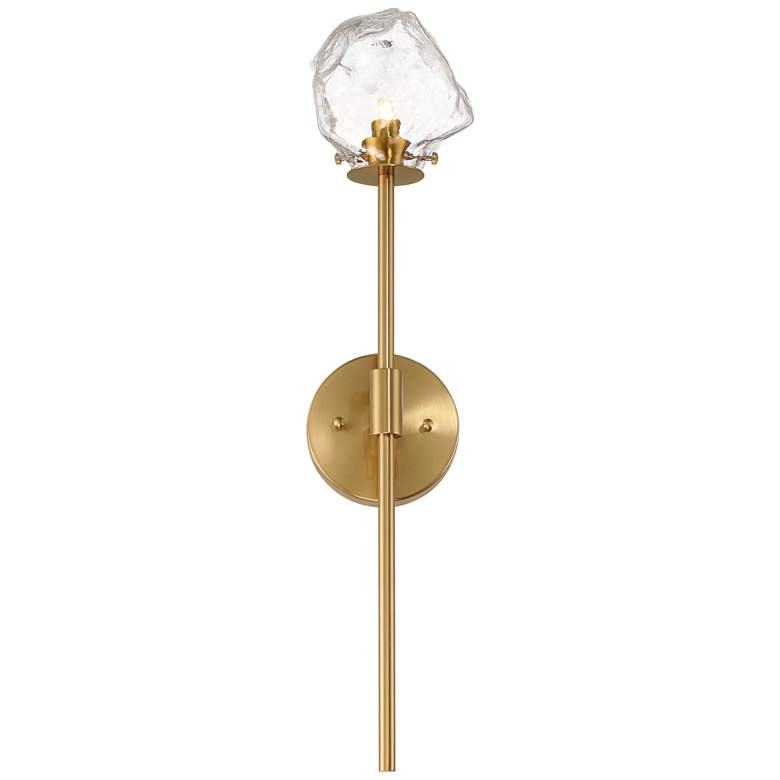 Image 6 Stiffel Melvan 23 1/2" Wide Golden Bronze Ice Glass Wall Sconce more views