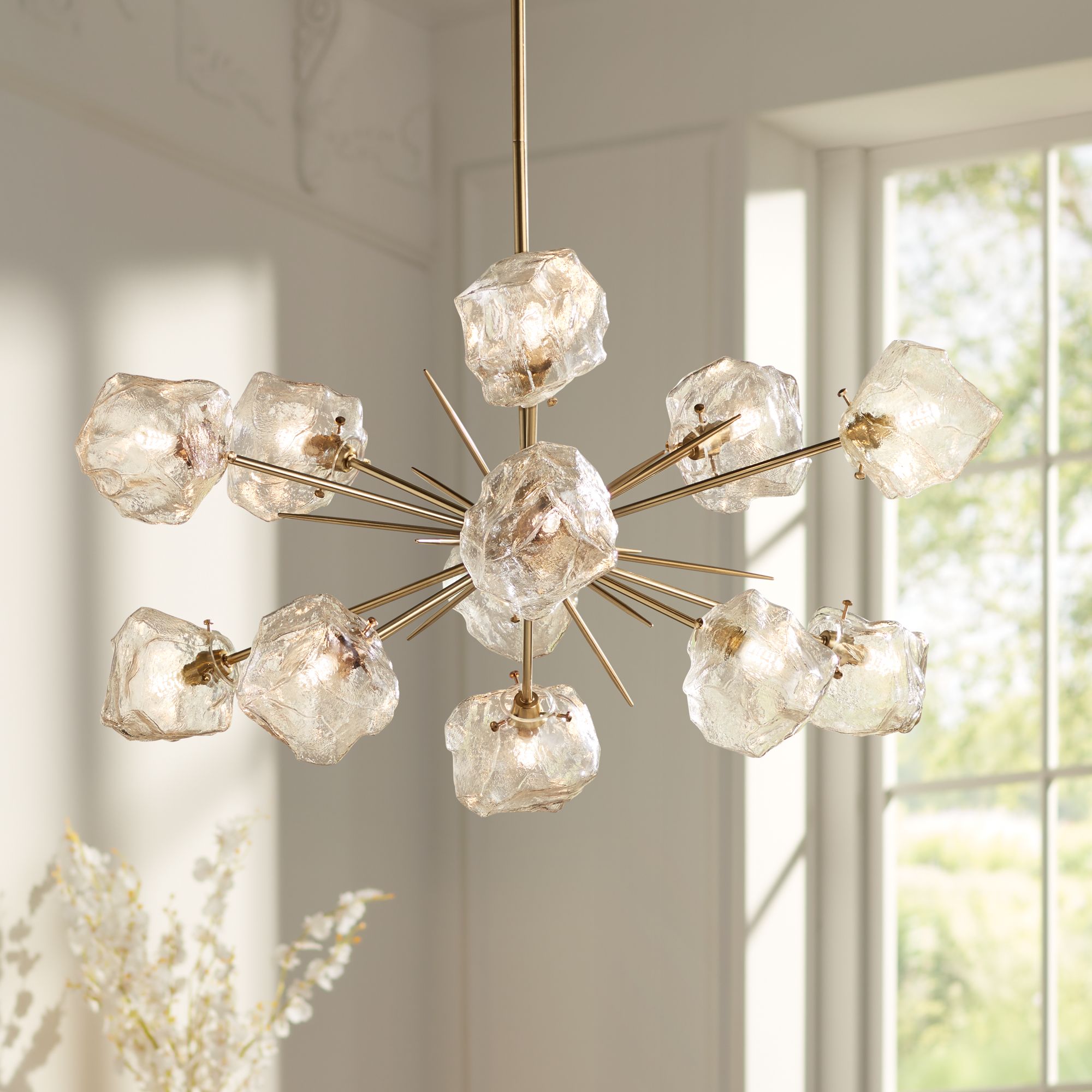 Searchlight 3 Lights Contemporary White String Pendant Ceiling Chandelier Light 