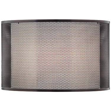 Stiffel Metal and Linen Double Drum Lamp Shade 16x16x10 (Spider)