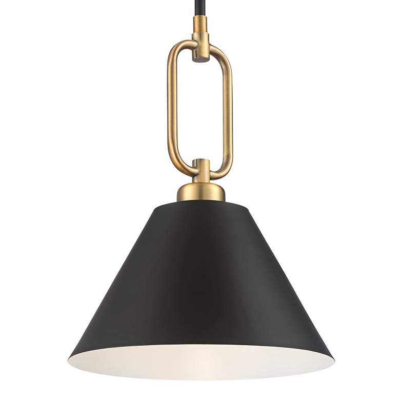 Image 4 Stiffel Meyer 11 1/2" Wide Black and Warm Gold Mini Pendant more views