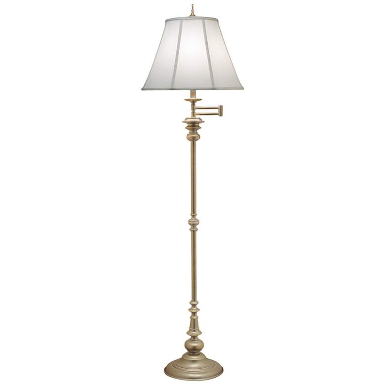 Image 2 Stiffel Milano 67 inch Traditional Silver Swing Arm Floor Lamp