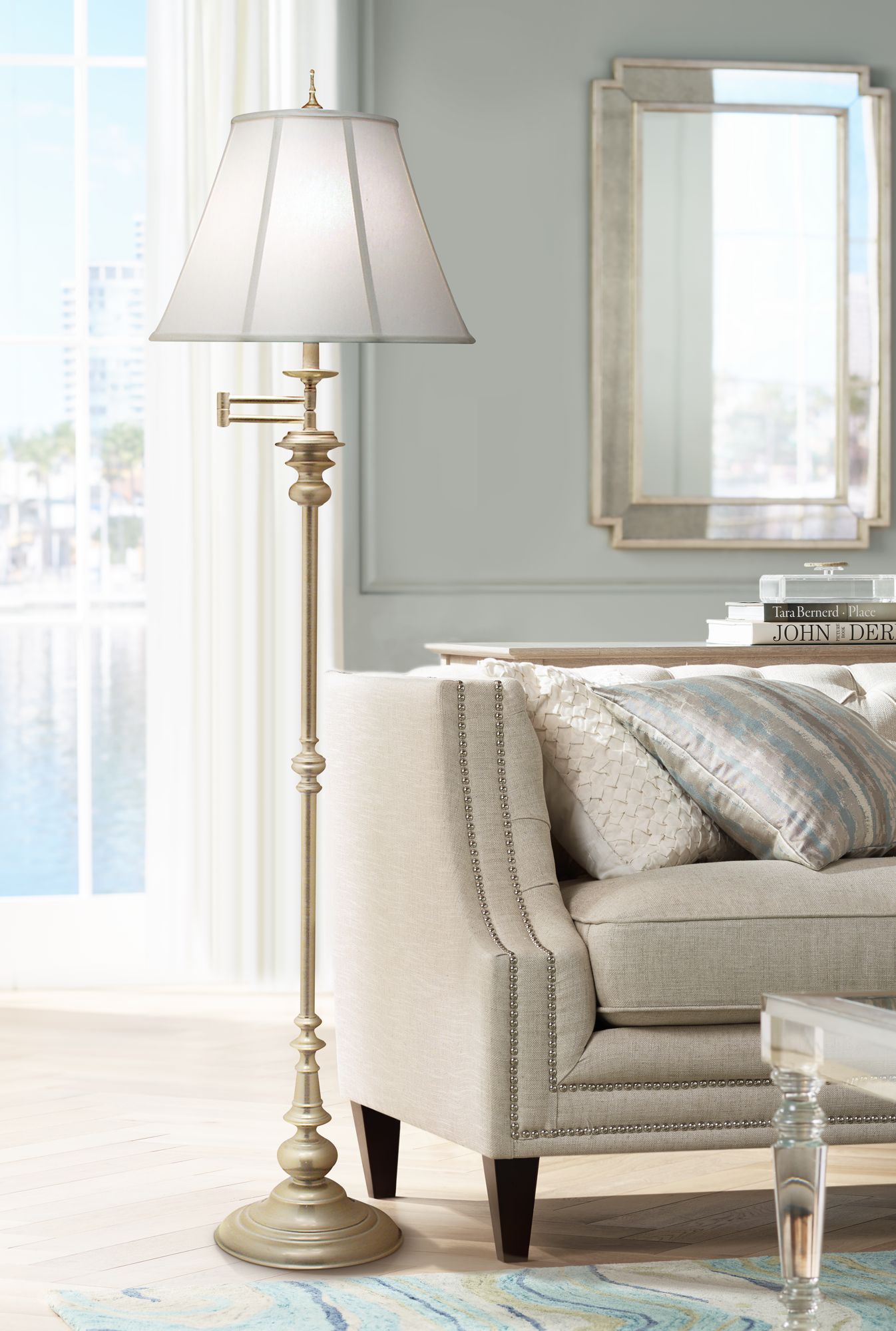 stiffel swing arm floor lamp