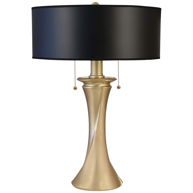 Image 2 Stiffel Mirna Oculux 26" High Black Opaque Shade Bronze Table Lamp