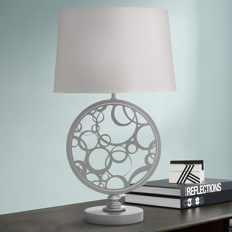 Image 1 Stiffel Myron 26" High Silver Powder Coat Zinc Table Lamp