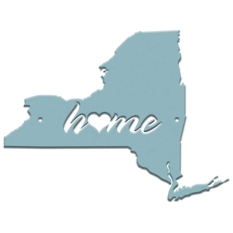 Image 1 Stiffel New York 24" High Teal Metal Wall Art