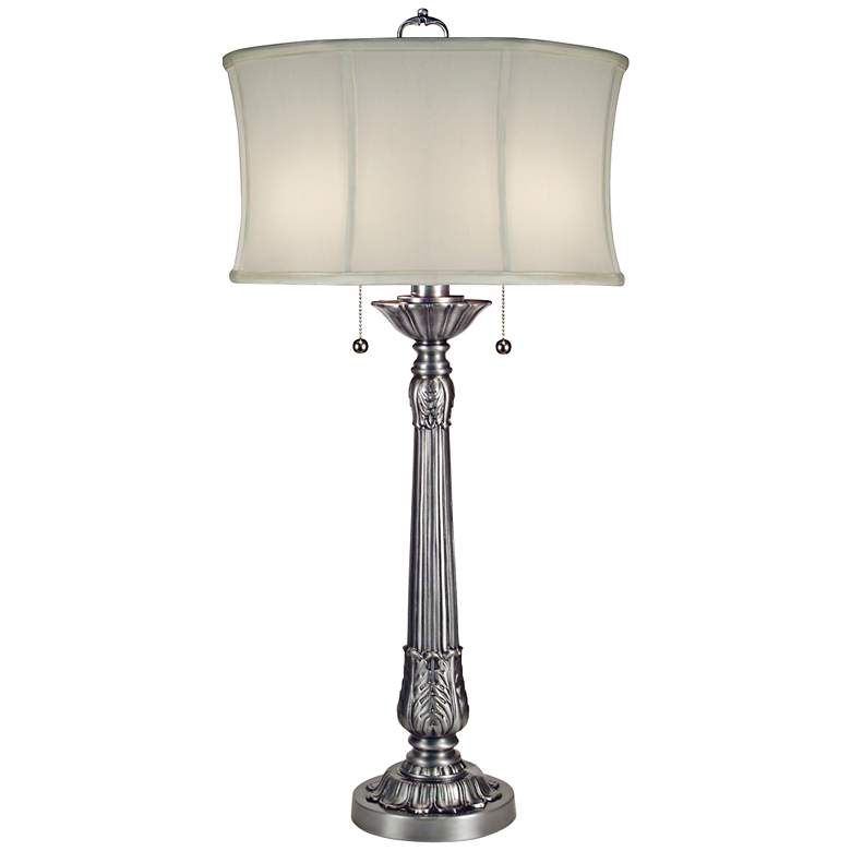 Image 1 Stiffel Off White Camelot And Pewter Table Lamp