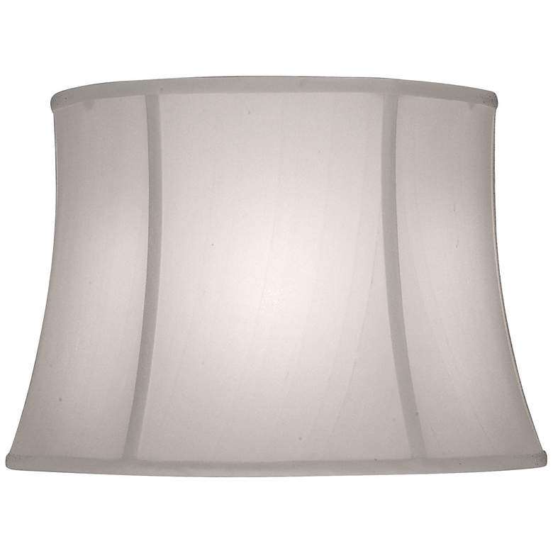 Image 1 Stiffel Off-White Silk Shantung Bell Shade 13x16x11 (Spider)