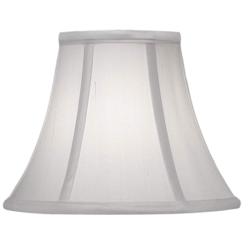 Image 1 Stiffel Off-White Silk Shantung Bell Shade 5x10x8 (Spider)