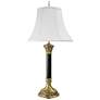 1_Stiffel Orson 31" High Burnished Brass and Black Leather Table Lamp
