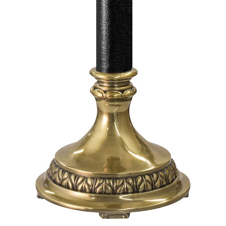 Image 2 Stiffel Orson 31" High Burnished Brass and Black Leather Table Lamp more views