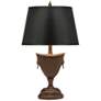 Stiffel Oxidized Bronze and Black Opaque Table Lamp