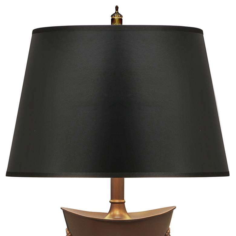 Image 3 Stiffel Oxidized Bronze and Black Opaque Table Lamp more views
