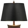 Stiffel Oxidized Bronze and Black Opaque Table Lamp