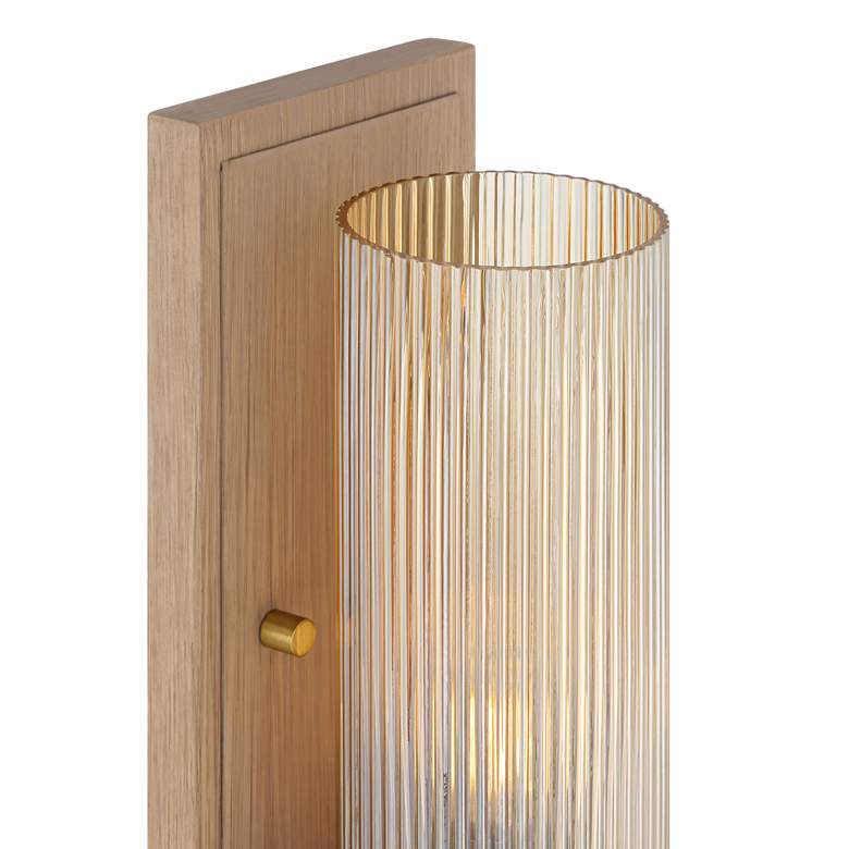 Image 3 Stiffel Palais 12 1/2" High Gold and Wood Wall Sconce Set of 2 more views