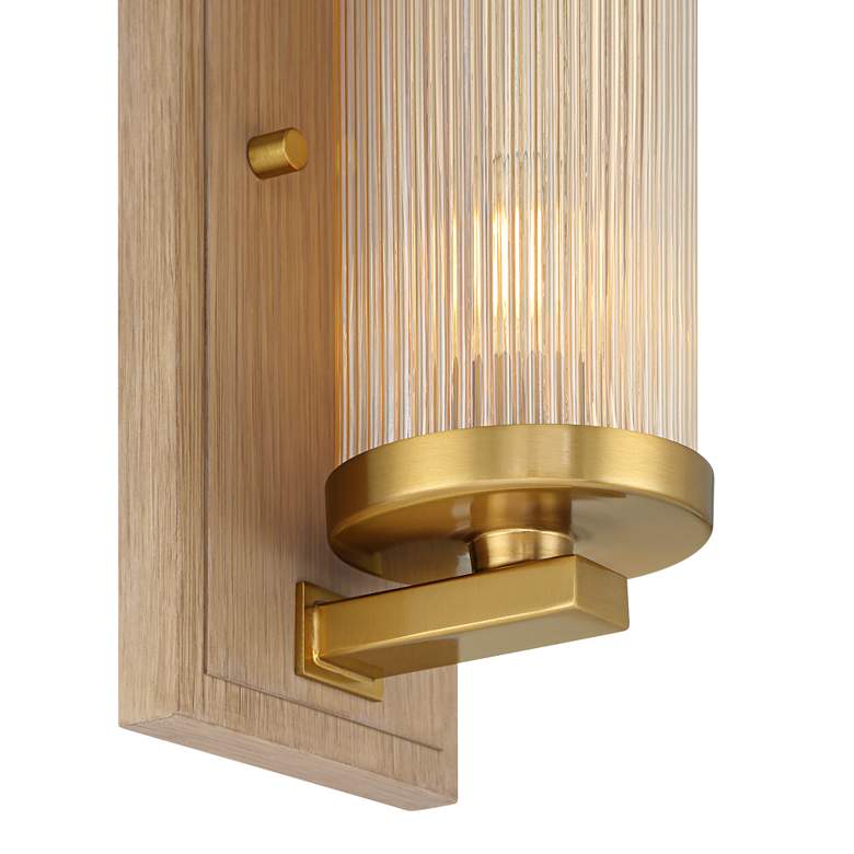 Image 4 Stiffel Palais 12 1/2" High Gold and Wood Wall Sconce Set of 2 more views