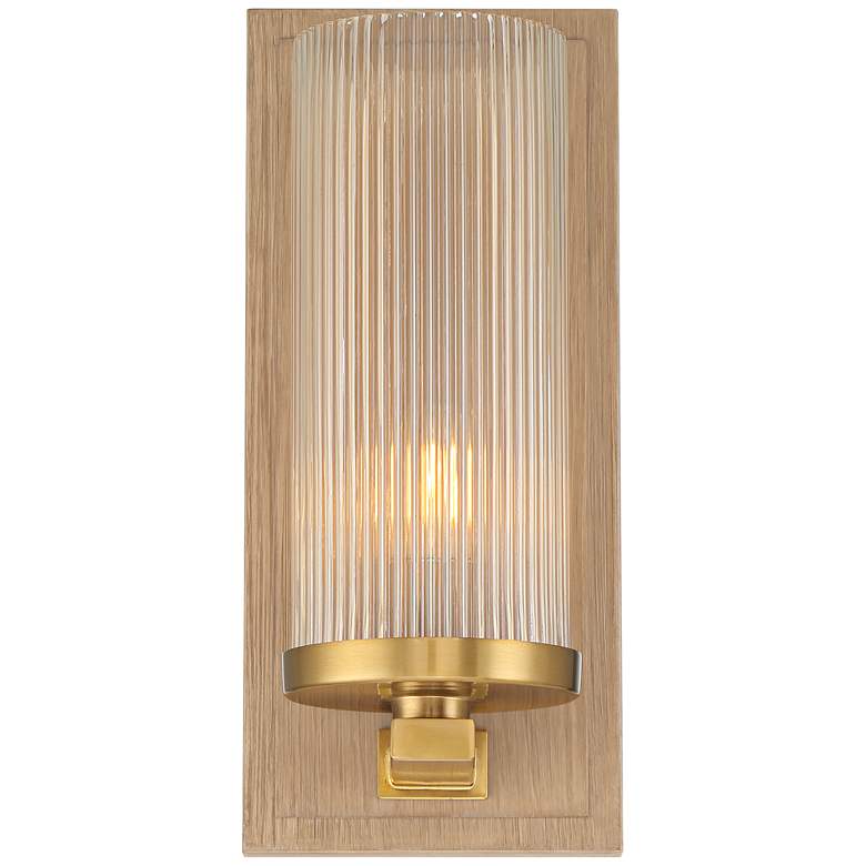 Image 5 Stiffel Palais 12 1/2" High Gold and Wood Wall Sconce Set of 2 more views