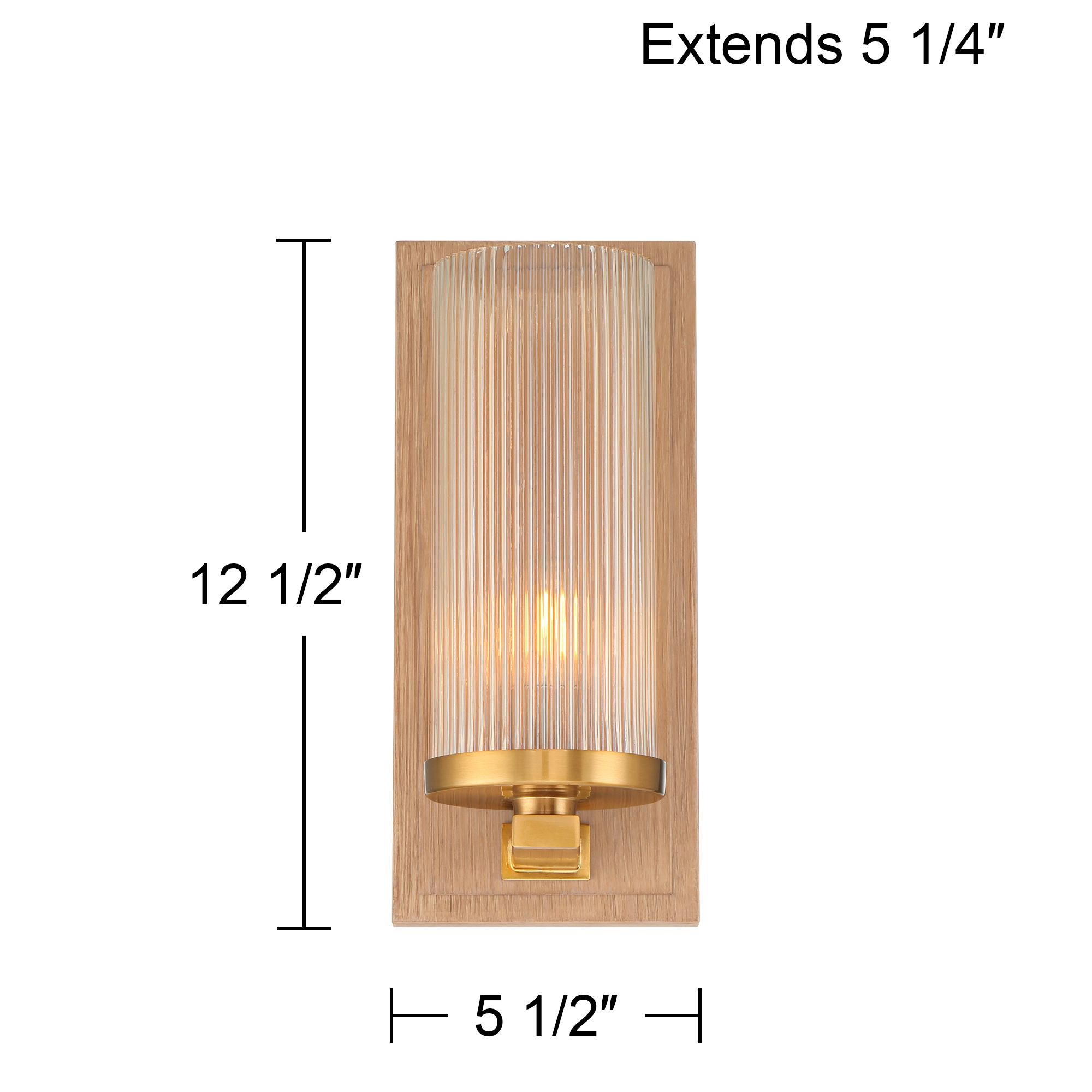 Stiffel Palais 12 1/2" High Gold and Wood Wall Sconce Set of 2