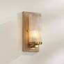 1_Stiffel Palais 12 1/2" High Gold and Wood Wall Sconce