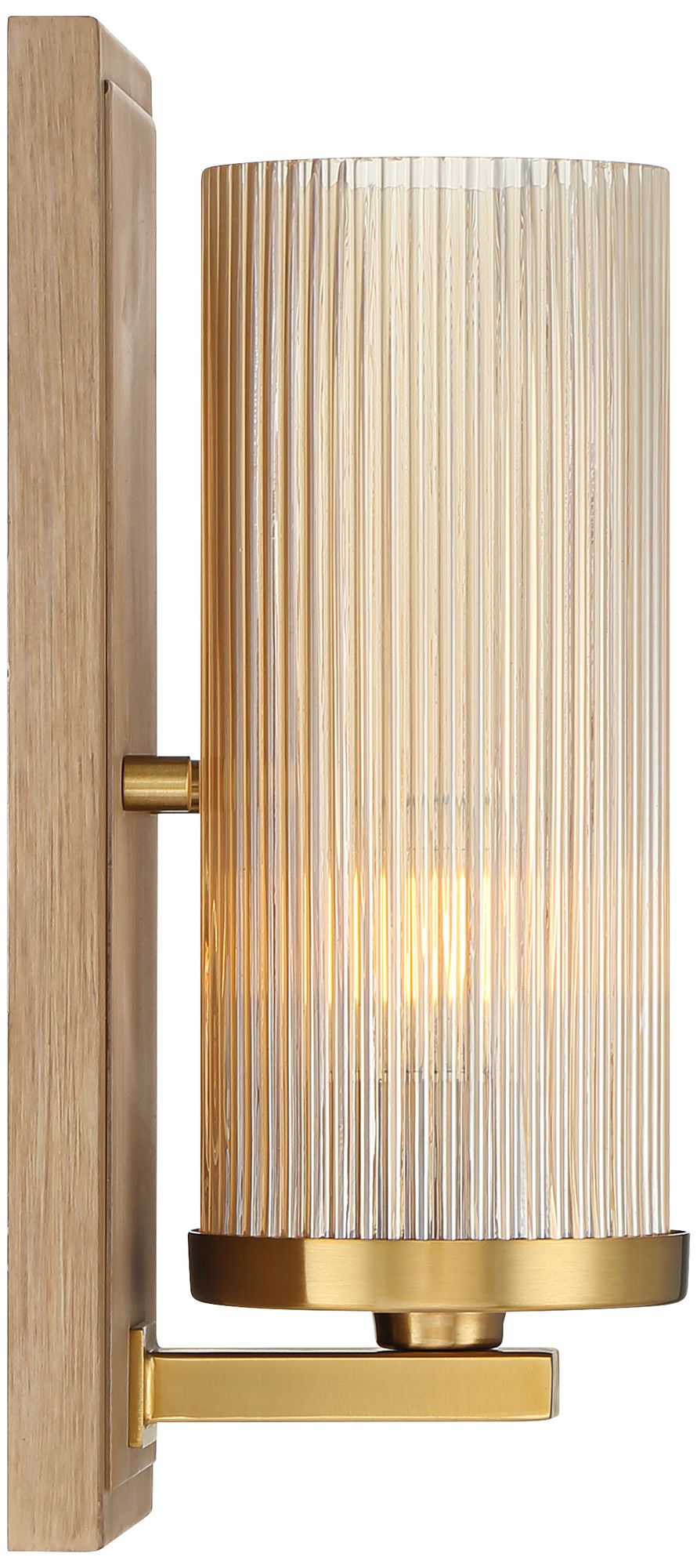 Stiffel Palais 12 1/2" High Gold and Wood Wall Sconce