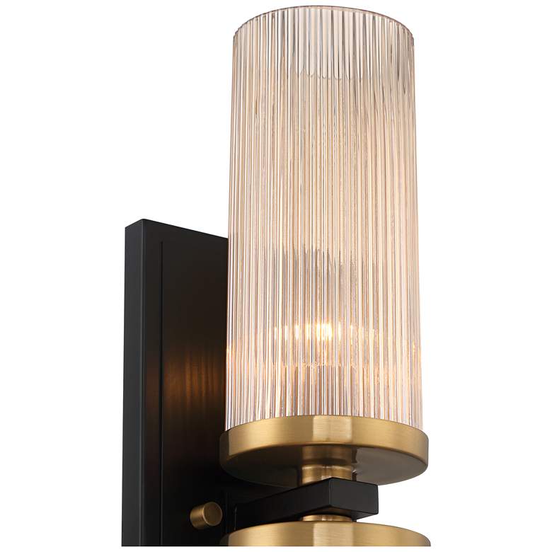 Image 4 Stiffel Palais 20 1/4" High Black and Warm Brass 2-Light Wall Sconce more views