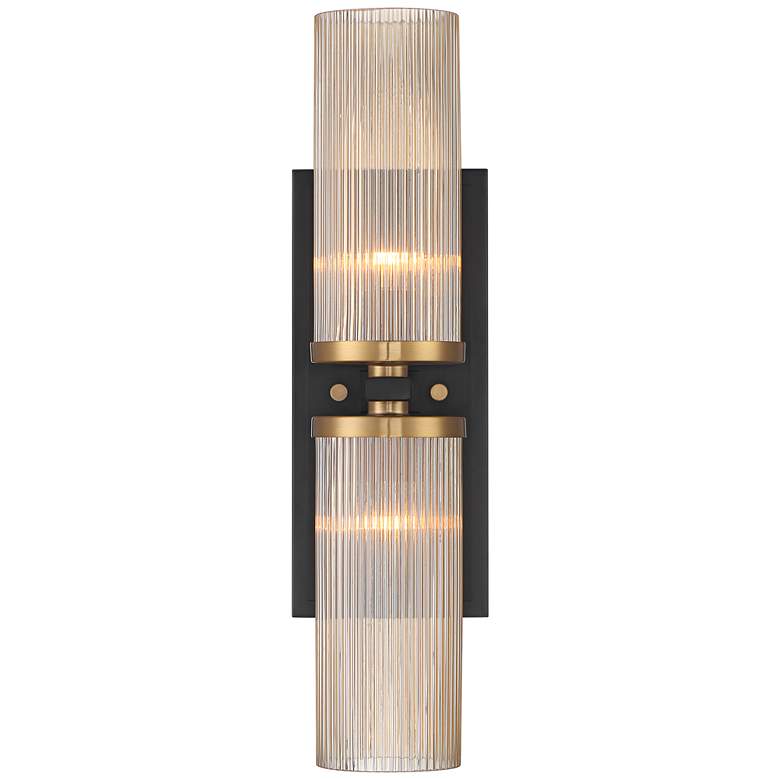 Image 5 Stiffel Palais 20 1/4" High Black and Warm Brass 2-Light Wall Sconce more views