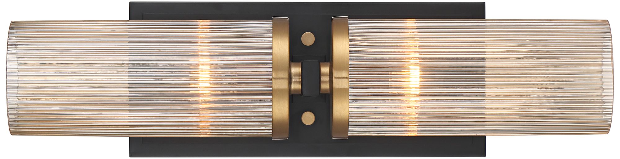 Stiffel Palais 20 1/4" High Black and Warm Brass 2-Light Wall Sconce in scene