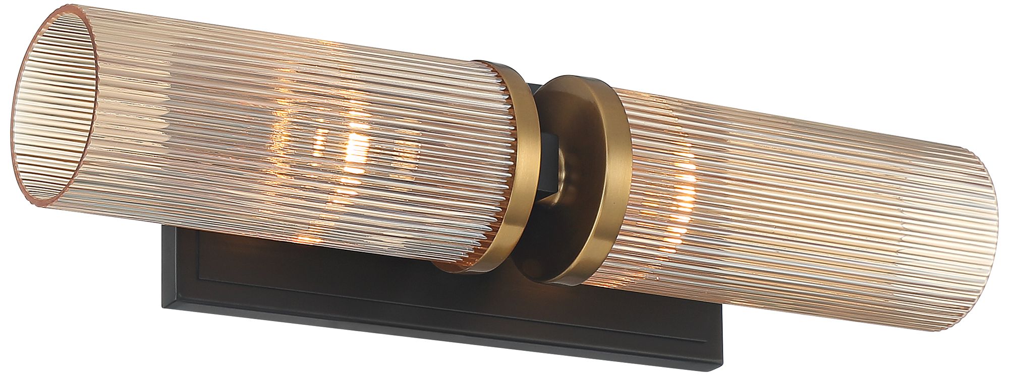 Stiffel Palais 20 1/4" High Black and Warm Brass 2-Light Wall Sconce in scene