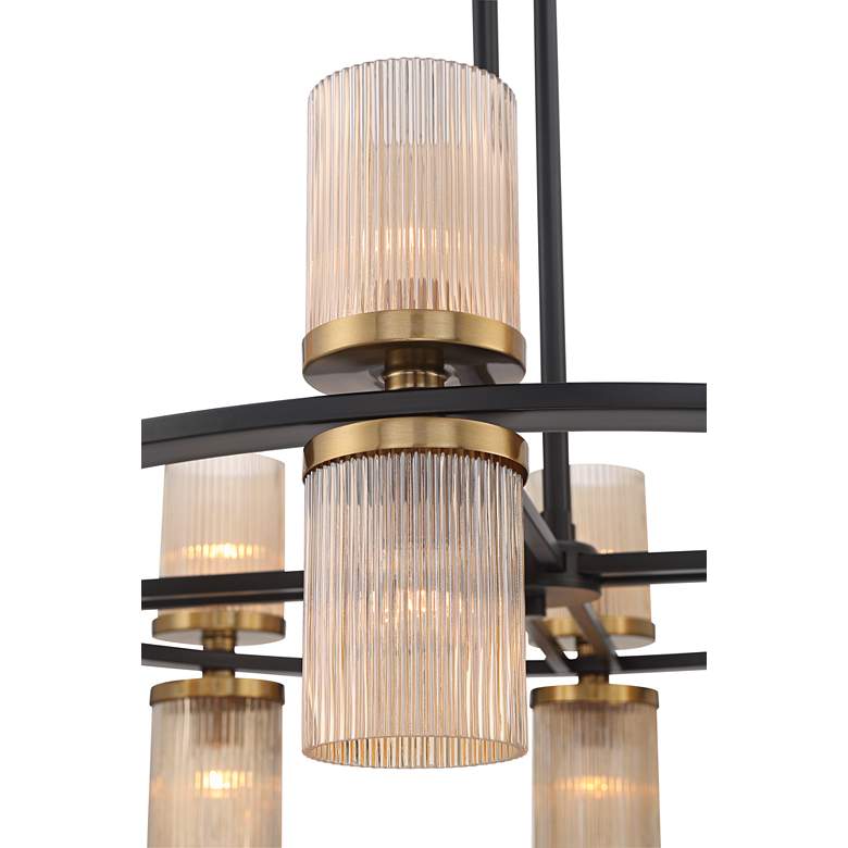 Image 4 Stiffel Palais 35 1/2" Modern Black and Brass 16-Light Ring Chandelier more views