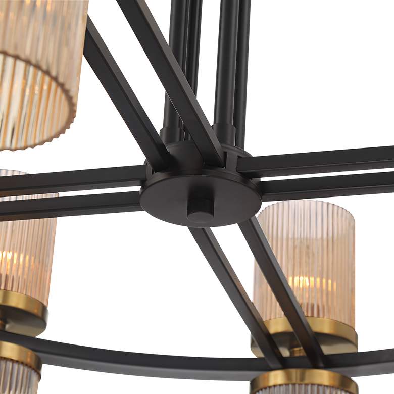 Image 5 Stiffel Palais 35 1/2" Modern Black and Brass 16-Light Ring Chandelier more views