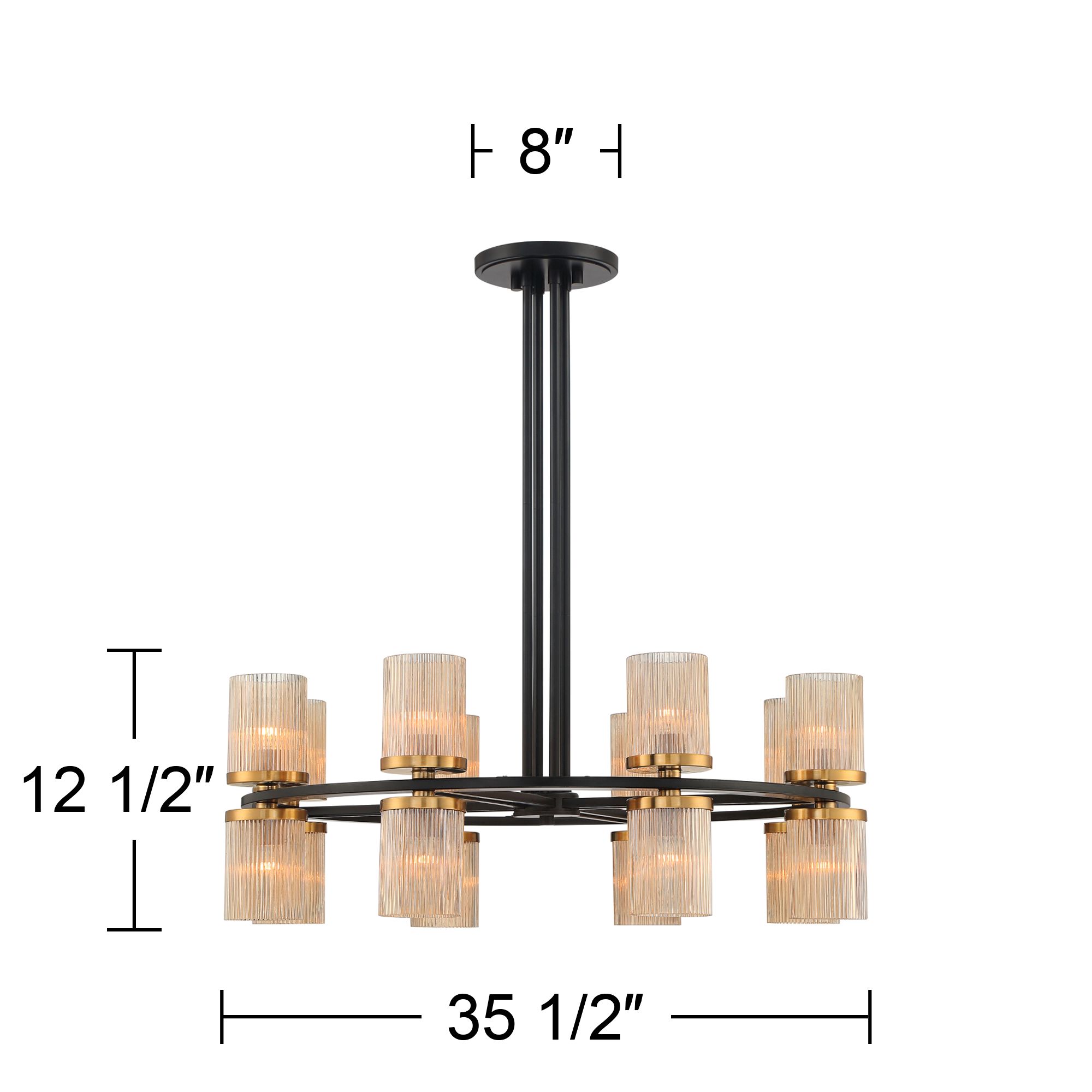Watch A Video About the Stiffel Palais Modern Black and Brass 16 Light Ring Chandelier
