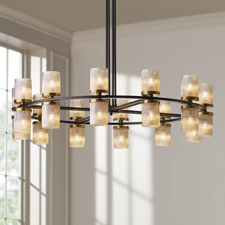 Image 1 Stiffel Palais 48" Wide Champagne Glass 24-Light Ring Chandelier