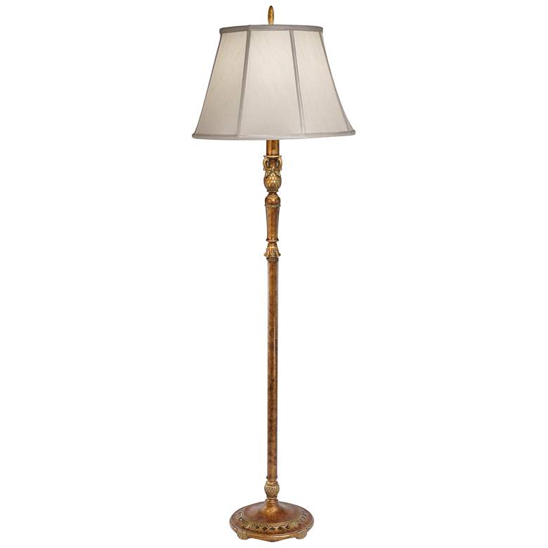 Image 2 Stiffel Plumlee 62" Amber Tortoise Shell Metal Floor Lamp