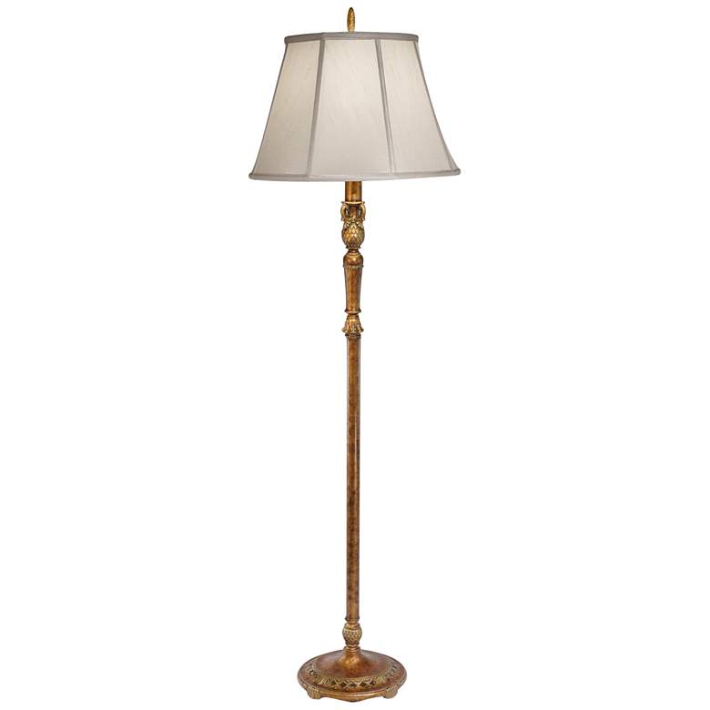 Image 1 Stiffel Plumlee 62 inch Amber Tortoise Shell Metal Floor Lamp