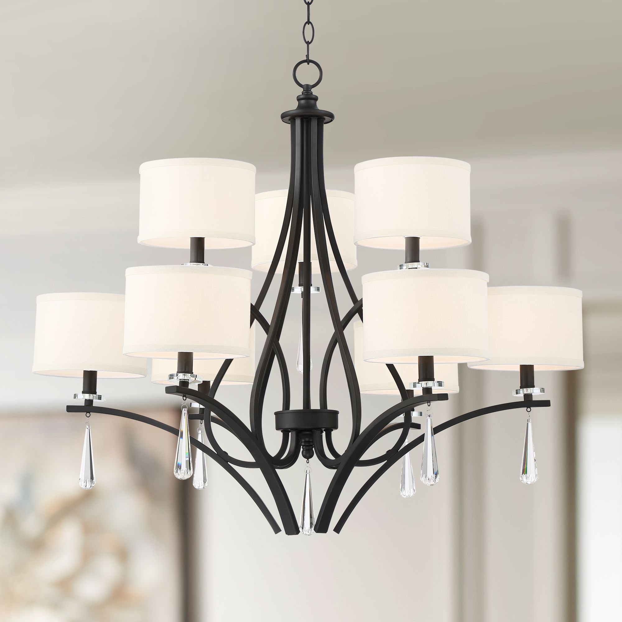 transitional foyer chandeliers