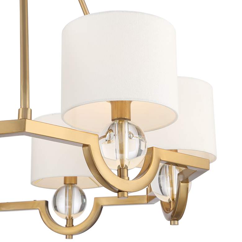 Image 5 Stiffel Rainey 32 3/4" Wide Brass and Crystal Shaded Luxury Chandelier more views