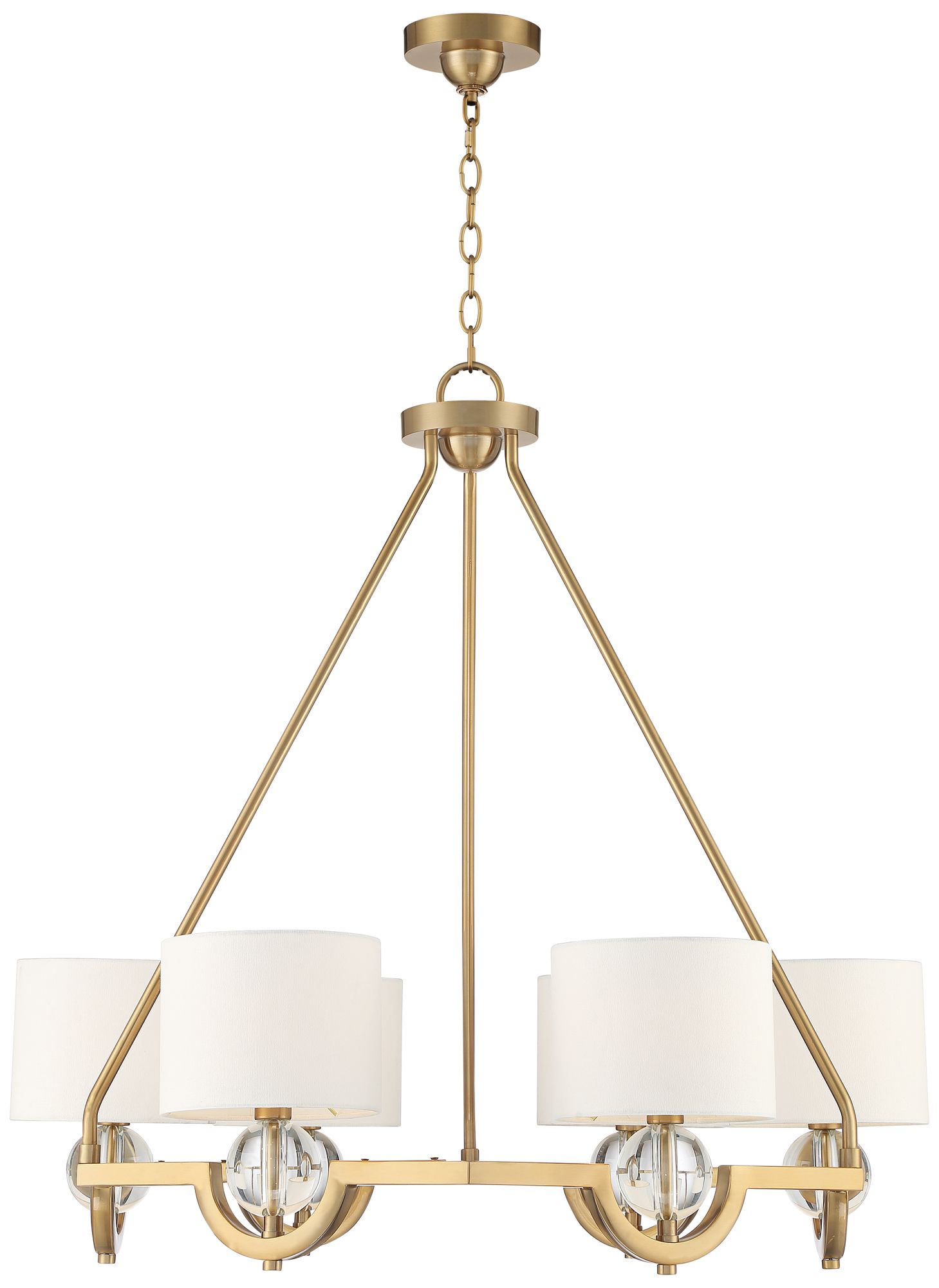 Stiffel Rainey 32 3/4" Wide Brass and Crystal Shaded Luxury Chandelier in scene