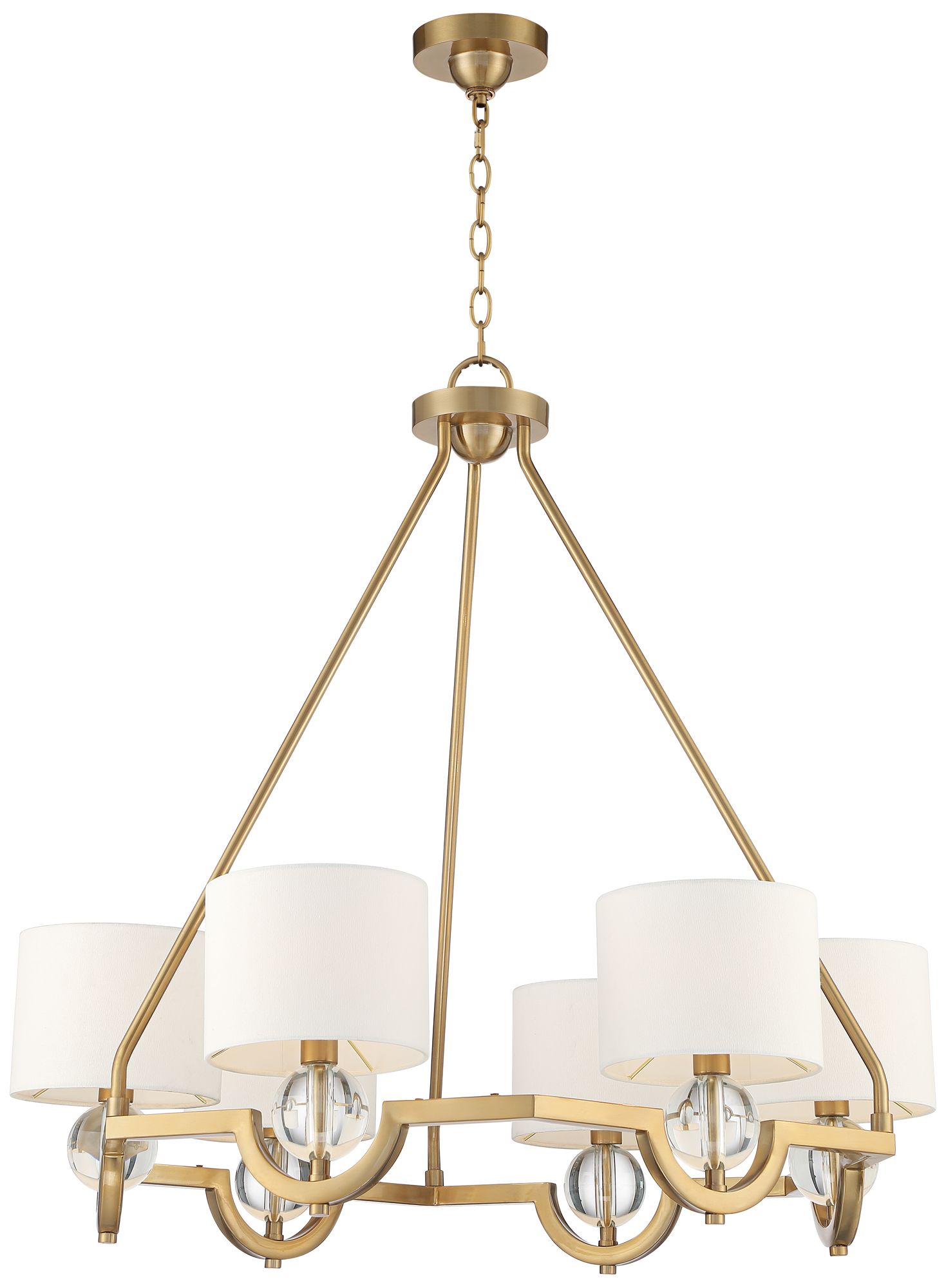 Stiffel Rainey 32 3/4" Wide Brass and Crystal Shaded Luxury Chandelier in scene