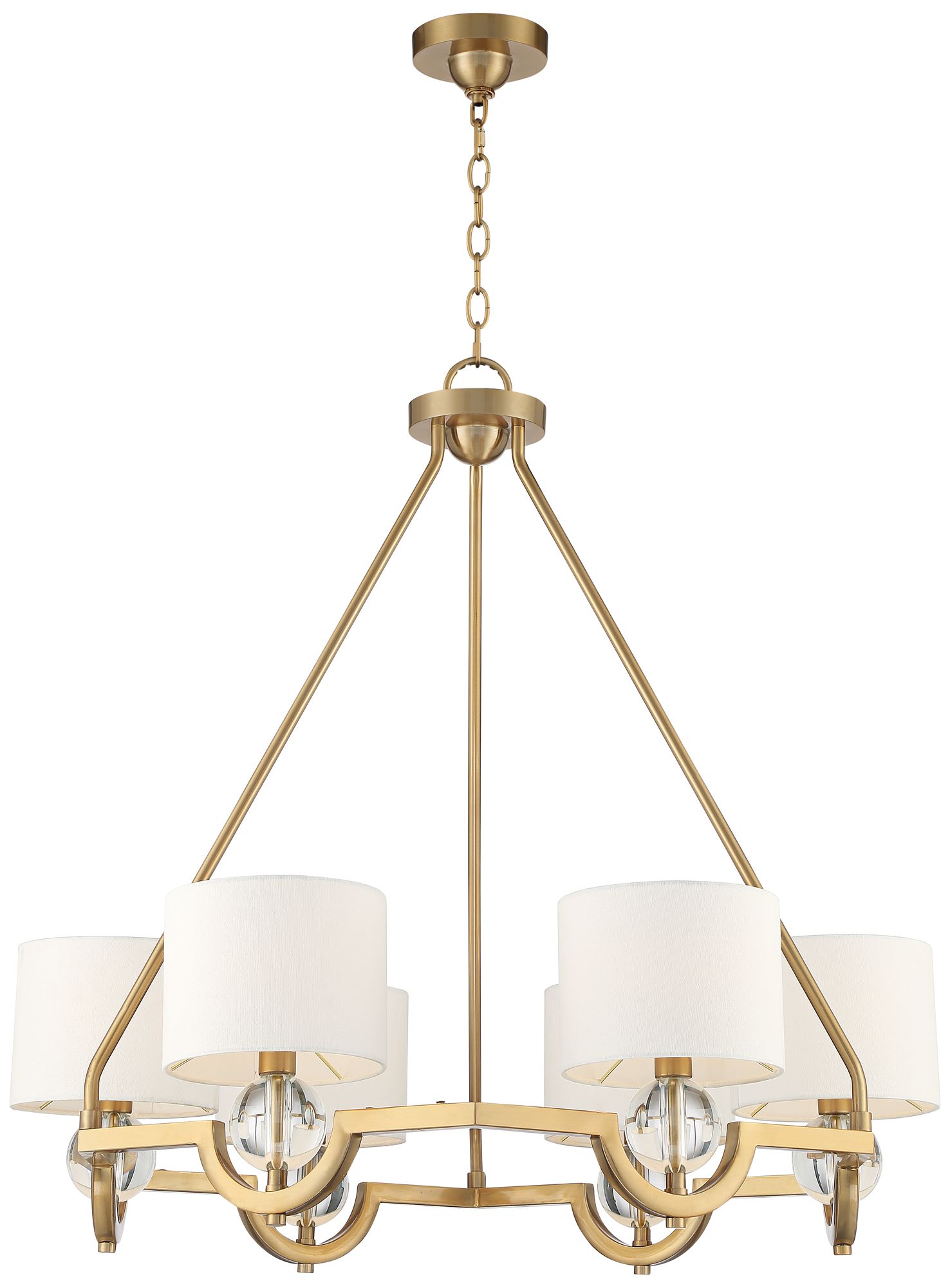 Stiffel Rainey 32 3/4" Wide Brass and Crystal Shaded Luxury Chandelier in scene