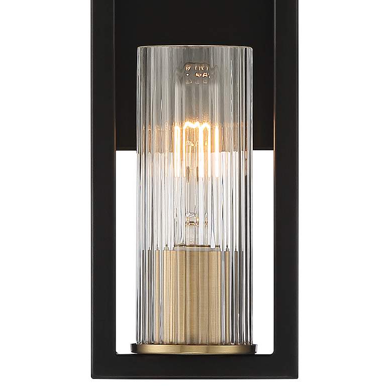Image 4 Stiffel Ramos 11 1/2 inch High Black and Brass Modern Wall Sconce more views