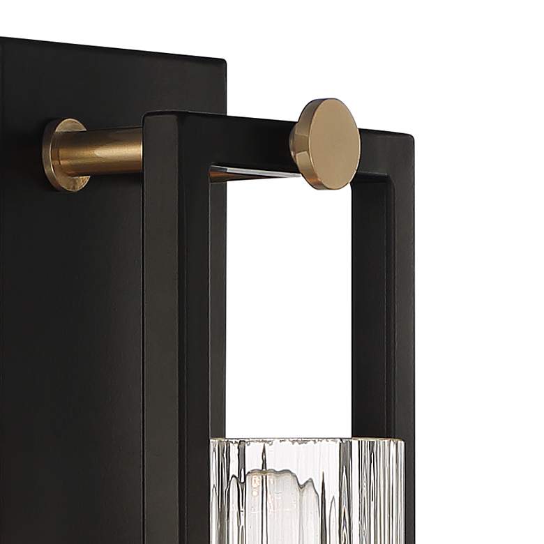Image 5 Stiffel Ramos 11 1/2" High Black and Brass Modern Wall Sconce more views