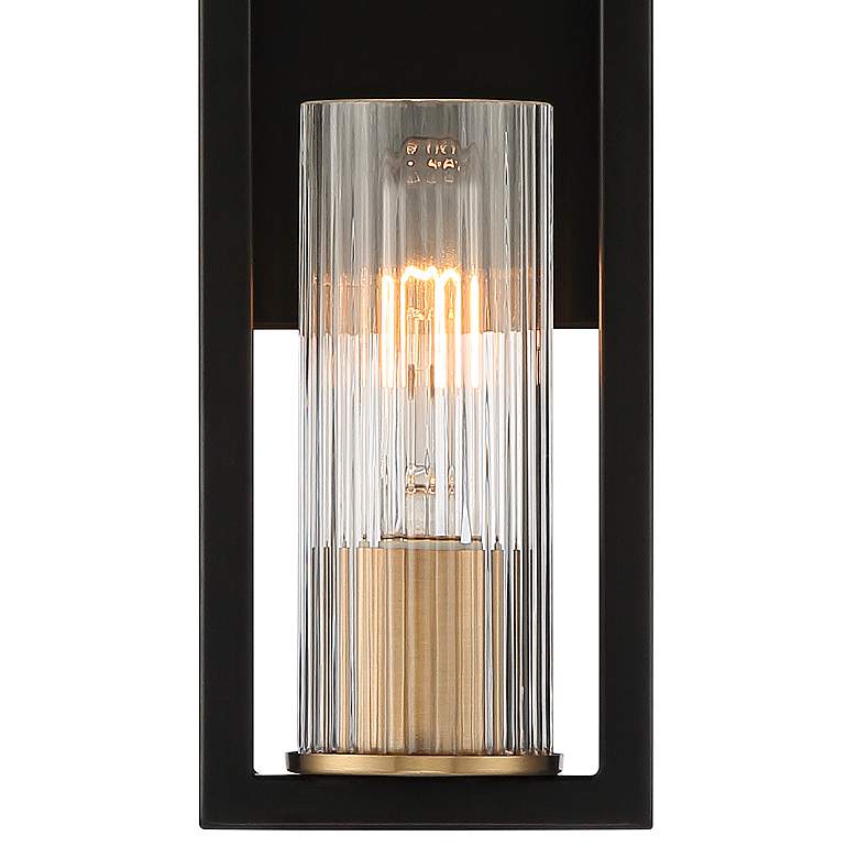 Image 3 Stiffel Ramos 11 1/2" High Black and Brass Wall Sconces Set of 2 more views